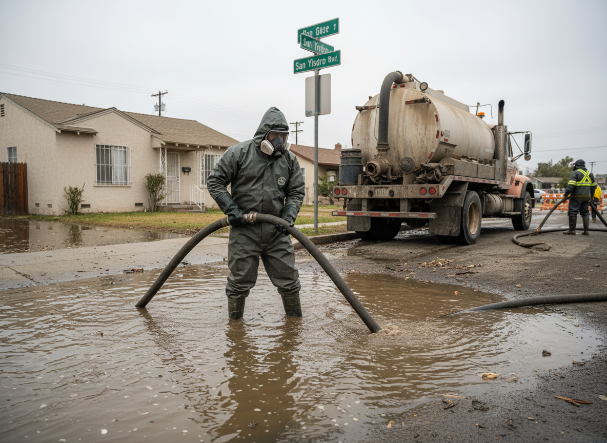sewage cleanup in San Ysidro