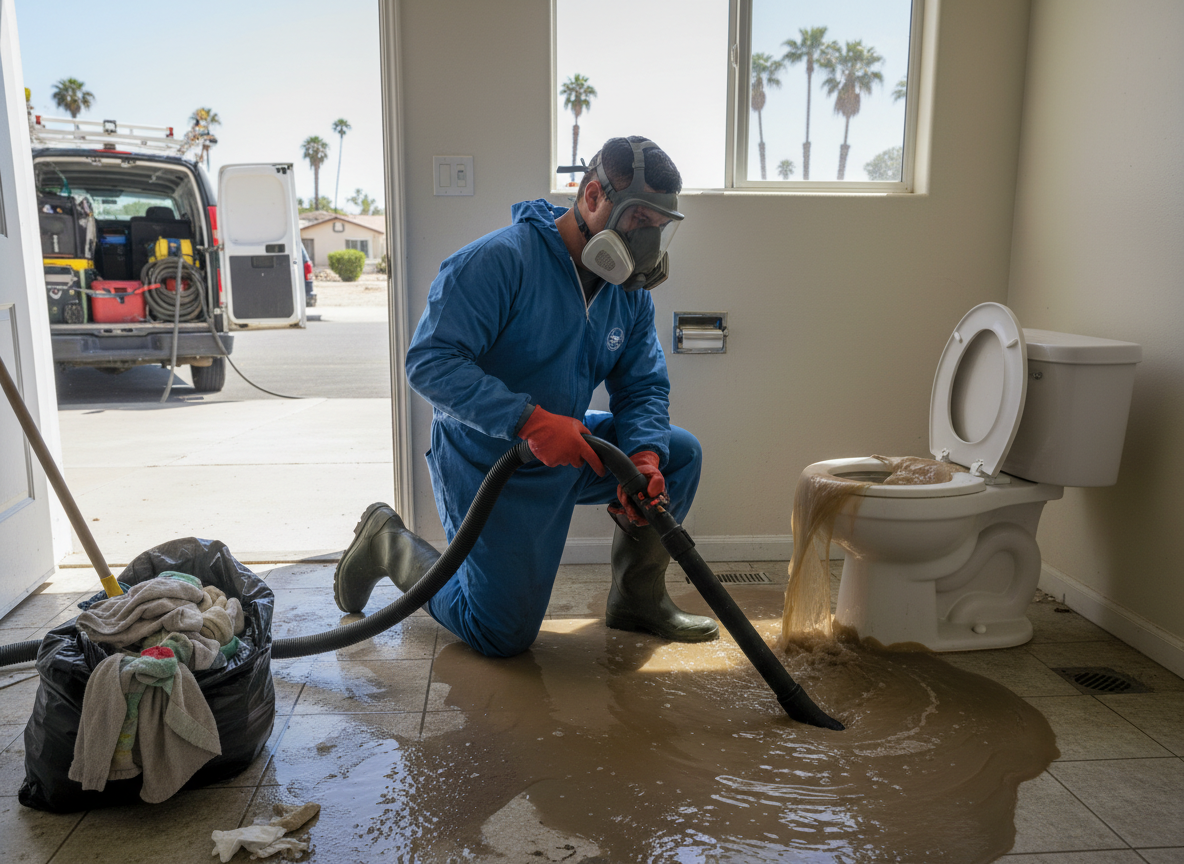 Toilet overflow cleanup in San Ysidro
